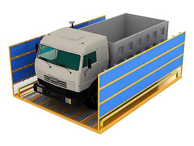 Мойка для колес и днища грузового автотранспорта